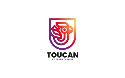 Gradientowy styl logo Tukan Line Art