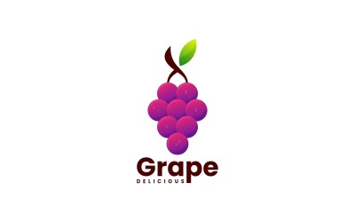 Gradientowy styl logo winogron