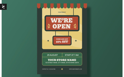 Креативный флаер We Are Open