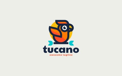 Logo de mascotte simple vecteur Toucan Vol.1