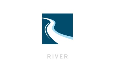Río Logo Diseño Vector Ilustración V1