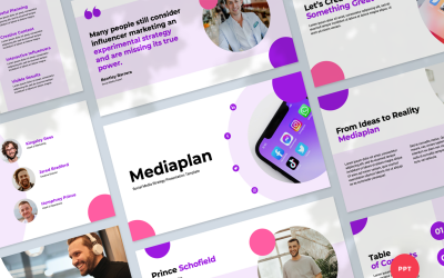 Közösségi média stratégia bemutató PowerPoint sablon