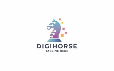 Логотип профессионального цифрового коня
