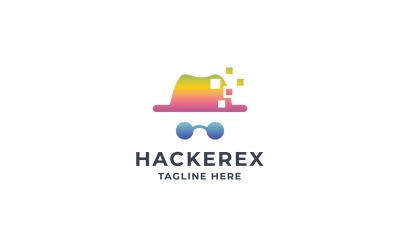 Logotipo de hacker digital profesional