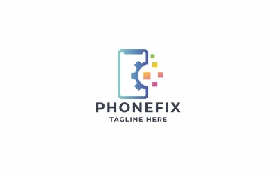 Logotipo de reparación de tecnología de teléfono Pixel