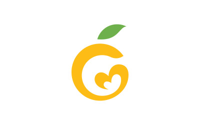 Čerstvé ovoce Orange Logo Vector Design Template V8