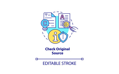 Check original source concept icon