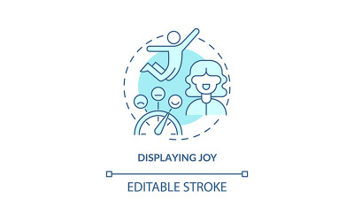 Displaying joy turquoise concept icon