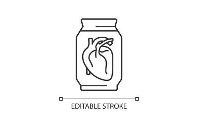 Exposição do coração humano no ícone linear do museu