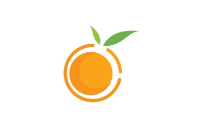 Frutas frescas Laranja Logo Vector Design Modelo V2