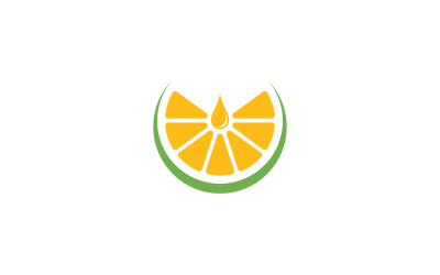 Frutas frescas Laranja Logo Vector Design Modelo V4