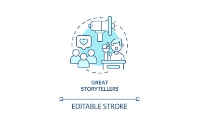 Great storytellers turquoise concept icon