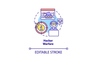 Icona del concetto di guerra hacker