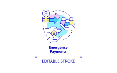 Icône de concept de paiements d&amp;#39;urgence