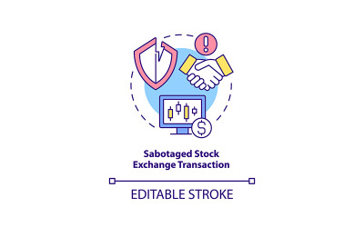 Icône de concept de transaction boursière sabotée