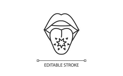 ícone linear de câncer de língua