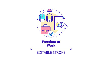 Icono de concepto de libertad para trabajar