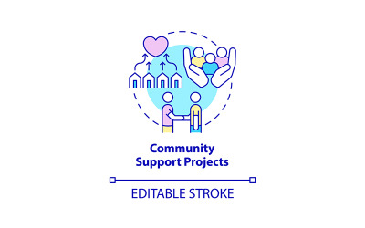 Icono de concepto de proyectos de apoyo comunitario