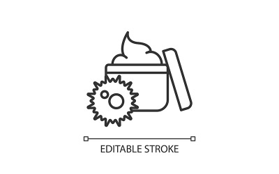 Ikona černého glyfu produktu péče o pleť s vypršenou platností