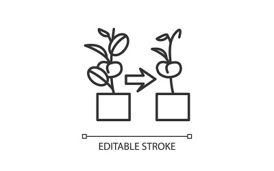 Liniowa ikona zwiędłej rośliny