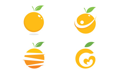 Modèle de conception de vecteur de logo orange de fruits frais V10
