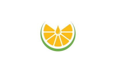 Modèle de conception de vecteur de logo orange de fruits frais V4