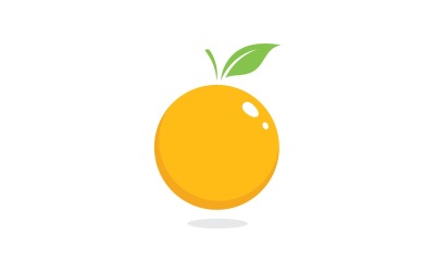 Modello di disegno vettoriale con logo arancione di frutta fresca V5