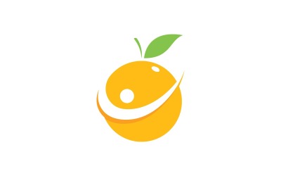 Modello di disegno vettoriale con logo arancione di frutta fresca V6