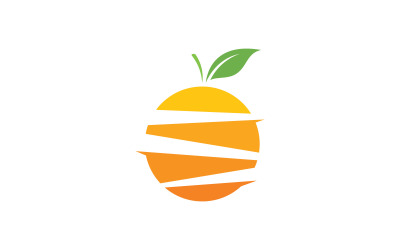 Modello di disegno vettoriale con logo arancione di frutta fresca V7