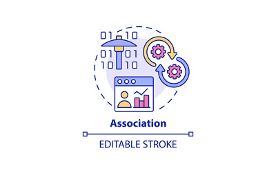 Association koncept ikonen redigerbara stroke