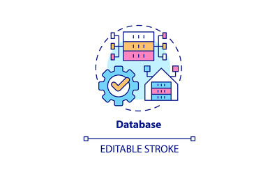 Bewerkbare lijn voor databaseconcept