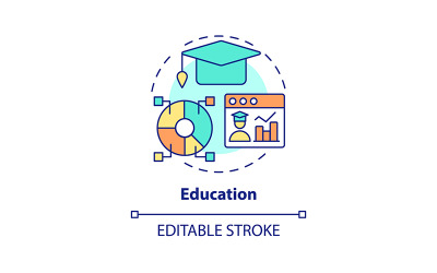 Curso editável de ícone de conceito de educação