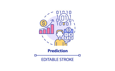 Curso editável do ícone do conceito de previsão