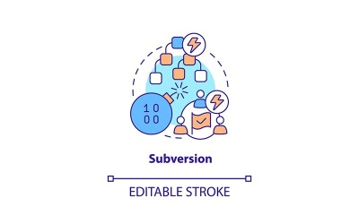 Curso editável do ícone do conceito do Subversion
