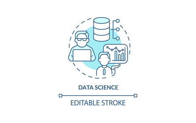 Data věda tyrkysový koncept ikona