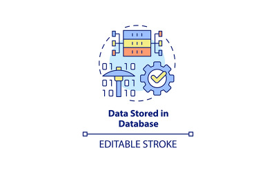 Dati memorizzati nell&amp;#39;icona del concetto di database