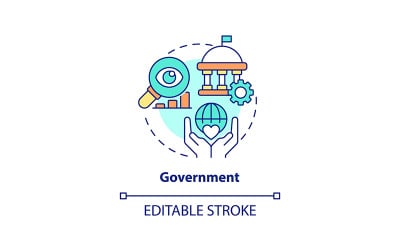 Government concept icon editable stroke