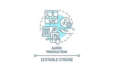 Icona del concetto turchese di produzione audio