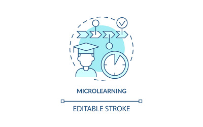 Icône de concept turquoise microlearning