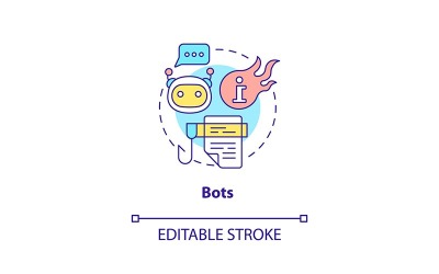 Icono de concepto de bots trazo editable