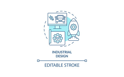 Icono de concepto turquesa de diseño industrial