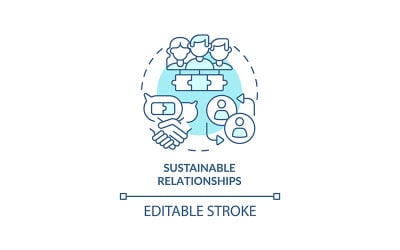 Icono de concepto turquesa de relaciones sostenibles