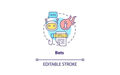 Иконка концепции ботов редактируемый штрих