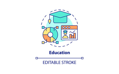 Onderwijs concept pictogram bewerkbare lijn