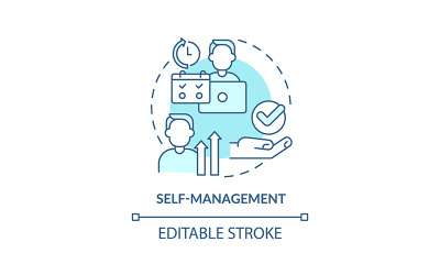 Self-management turquoise concept icon