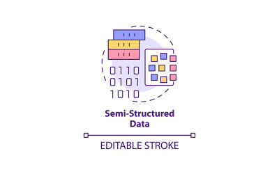 Semi-gestructureerde data concept icoon