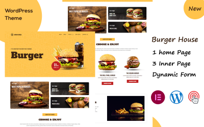 Burger House - Food Burger Simple Landing page WordPress Theme
