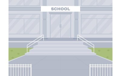Цветная векторная иллюстрация пустого входа в школу
