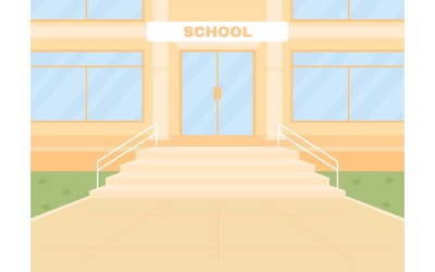 Daglicht lege school ingang kleur vectorillustratie