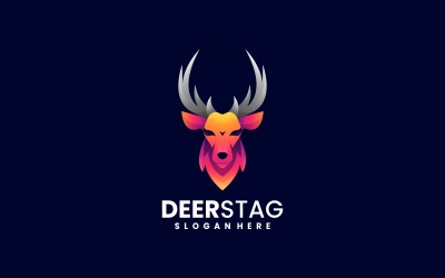 Deer Stag Gradient Colorful Logo Style